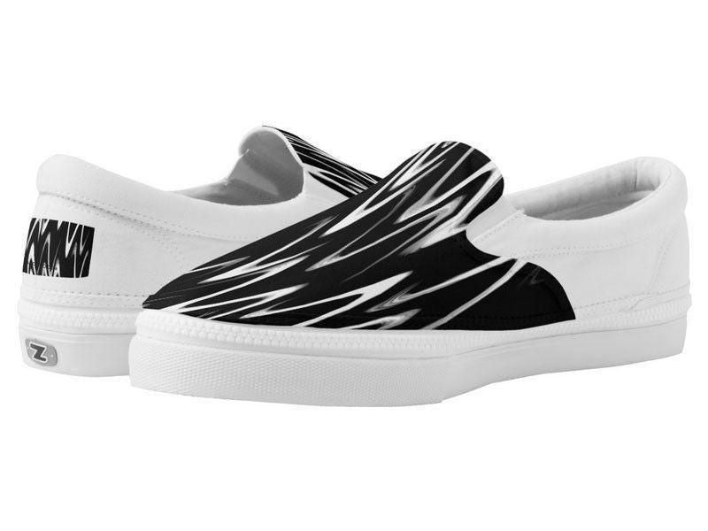 ZipZ Slip-On Sneakers-WAVY #1 ZipZ Slip-On Sneakers-Black &amp; White-from COLORADDICTED.COM-