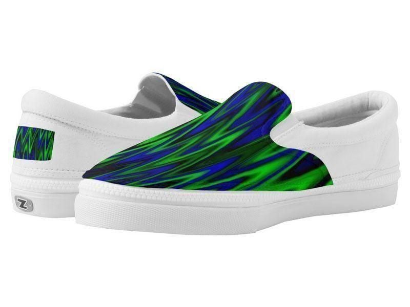 ZipZ Slip-On Sneakers-WAVY #1 ZipZ Slip-On Sneakers-Blues &amp; Greens-from COLORADDICTED.COM-