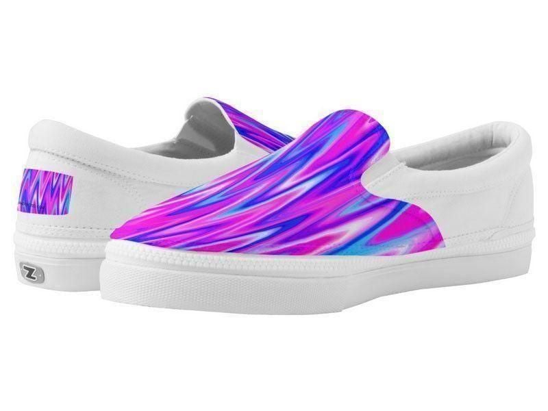 ZipZ Slip-On Sneakers-WAVY #1 ZipZ Slip-On Sneakers-Blues &amp; Purples &amp; Fuchsias-from COLORADDICTED.COM-
