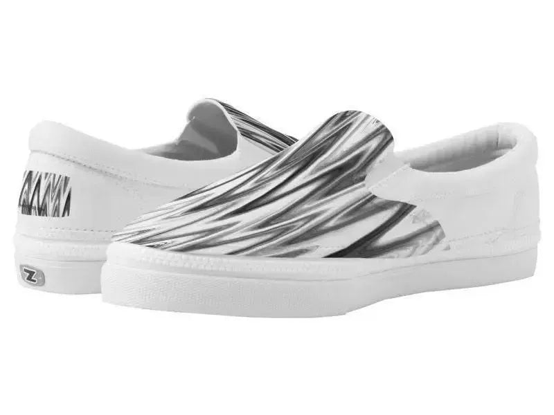 ZipZ Slip-On Sneakers-WAVY #1 ZipZ Slip-On Sneakers-Grays & White-from COLORADDICTED.COM-