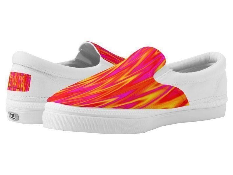 ZipZ Slip-On Sneakers-WAVY #1 ZipZ Slip-On Sneakers-Reds &amp; Oranges &amp; Yellows &amp; Fuchsias-from COLORADDICTED.COM-