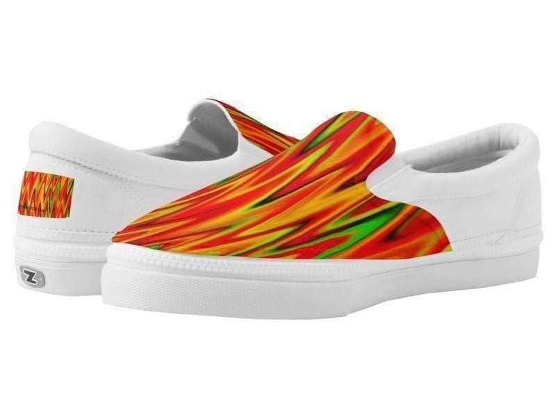 ZipZ Slip-On Sneakers-WAVY #1 ZipZ Slip-On Sneakers-Reds &amp; Oranges &amp; Yellows &amp; Greens-from COLORADDICTED.COM-