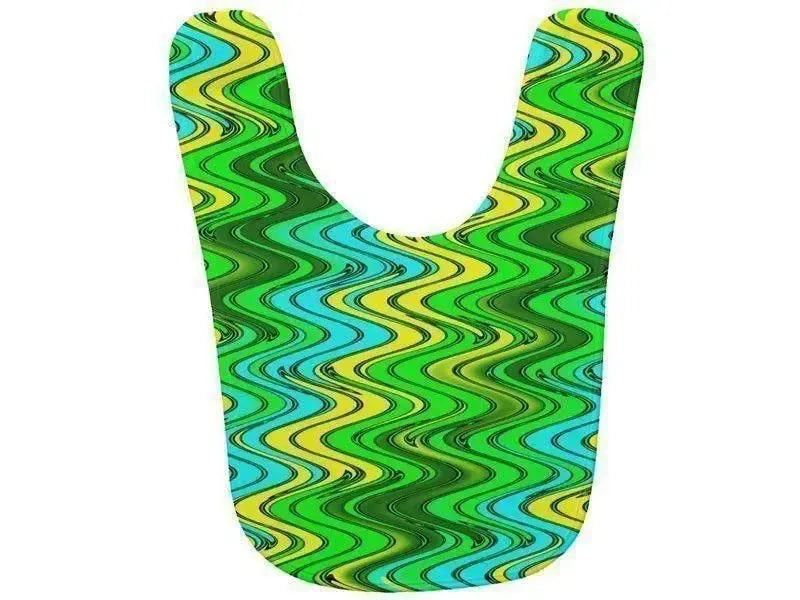Baby Bibs-WAVY #2 Baby Bibs-Greens, Yellows & Light Blues-from COLORADDICTED.COM-