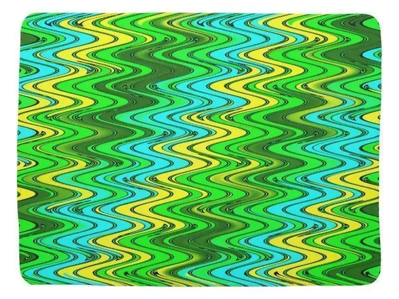 Baby Blankets-WAVY #2 Baby Blankets-Greens, Yellows & Light Blues-from COLORADDICTED.COM-