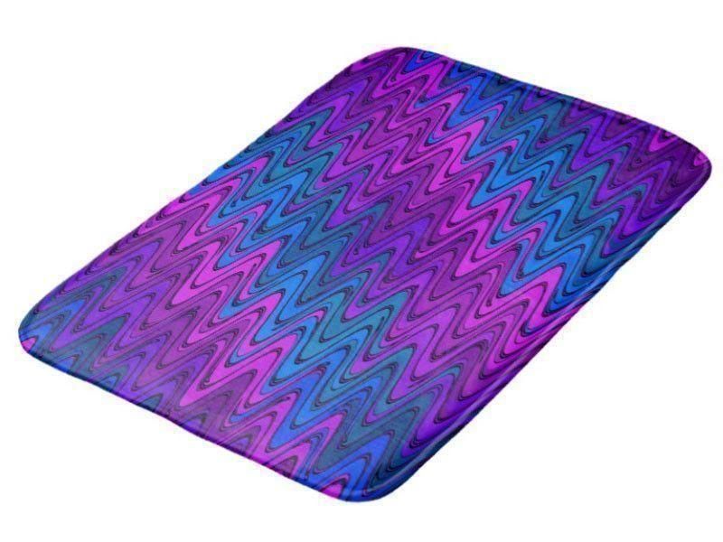 Bath Mats-WAVY #2 Bath Mats-Purples, Violets & Turquoises-from COLORADDICTED.COM-