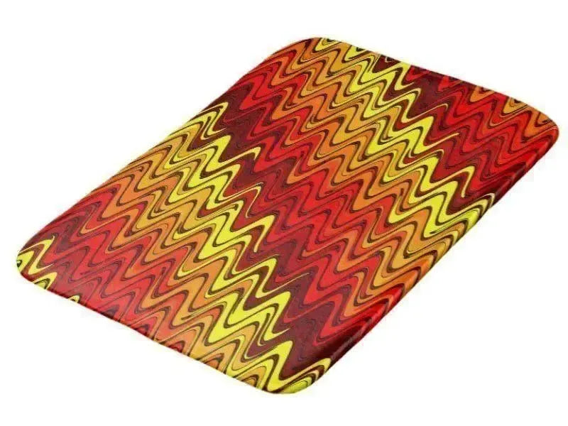 Bath Mats-WAVY #2 Bath Mats-Reds, Oranges & Yellows-from COLORADDICTED.COM-