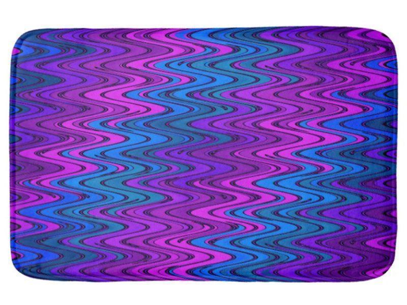 Bath Mats-WAVY #2 Bath Mats-Purples, Violets & Turquoises-from COLORADDICTED.COM-