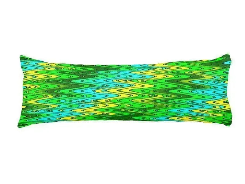 Body Pillows - Dakimakuras-WAVY #2 Body Pillows - Dakimakuras-Greens & Yellows & Light Blues-from COLORADDICTED.COM-
