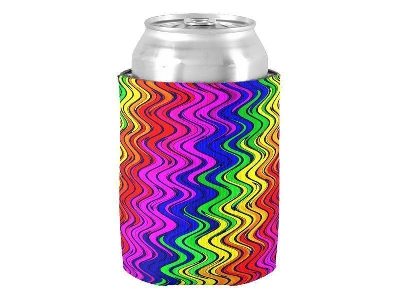 Can Cooler Sleeves – Can Koozies-WAVY #2 Bottle &amp; Can Cooler Sleeves – Bottle &amp; Can Koozies-Multicolor Bright-from COLORADDICTED.COM-