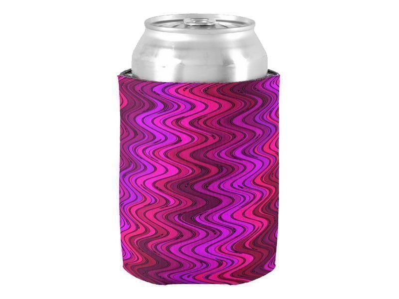 Can Cooler Sleeves – Can Koozies-WAVY #2 Bottle &amp; Can Cooler Sleeves – Bottle &amp; Can Koozies-Purples &amp; Fuchsias &amp; Violets &amp; Magentas-from COLORADDICTED.COM-