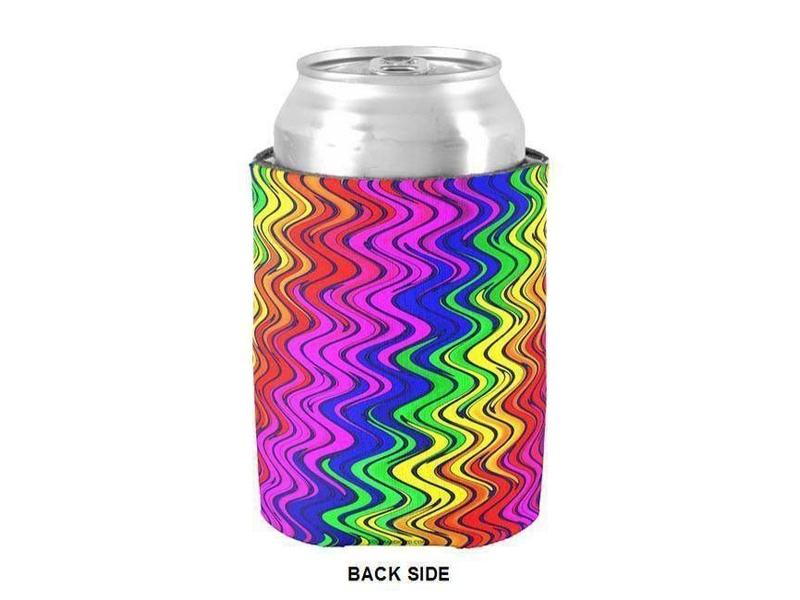 Can Cooler Sleeves – Can Koozies-WAVY #2 Bottle & Can Cooler Sleeves – Bottle & Can Koozies-Multicolor Bright-from COLORADDICTED.COM-