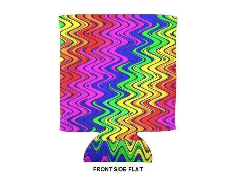 Can Cooler Sleeves – Can Koozies-WAVY #2 Bottle & Can Cooler Sleeves – Bottle & Can Koozies-from COLORADDICTED.COM-