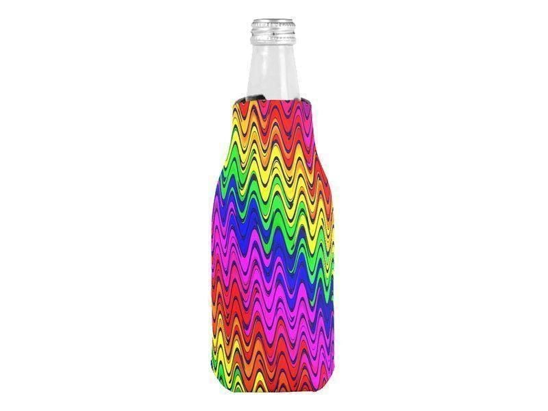 Bottle Cooler Sleeves – Bottle Koozies-WAVY #2 Bottle Cooler Sleeves – Bottle Koozies-Multicolor Bright-from COLORADDICTED.COM-