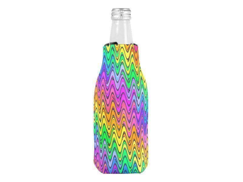 Bottle Cooler Sleeves – Bottle Koozies-WAVY #2 Bottle Cooler Sleeves – Bottle Koozies-Multicolor Light-from COLORADDICTED.COM-