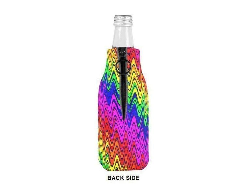 Bottle Cooler Sleeves – Bottle Koozies-WAVY #2 Bottle Cooler Sleeves – Bottle Koozies-Multicolor Bright-from COLORADDICTED.COM-