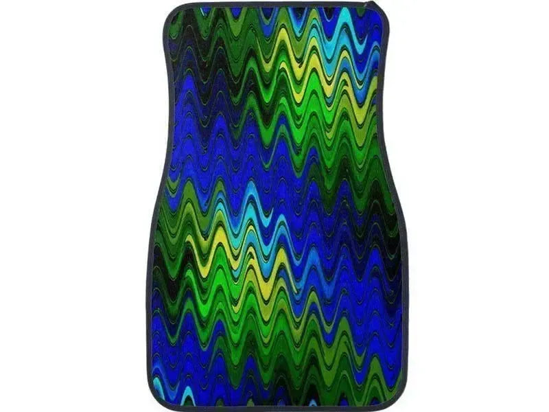 Car Mats-WAVY #2 Car Mats Sets-Blues & Greens & Yellows-from COLORADDICTED.COM-