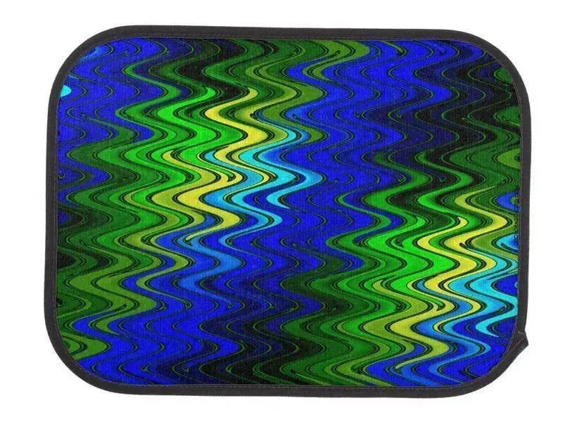 Car Mats-WAVY #2 Car Mats Sets-Blues & Greens & Yellows-from COLORADDICTED.COM-