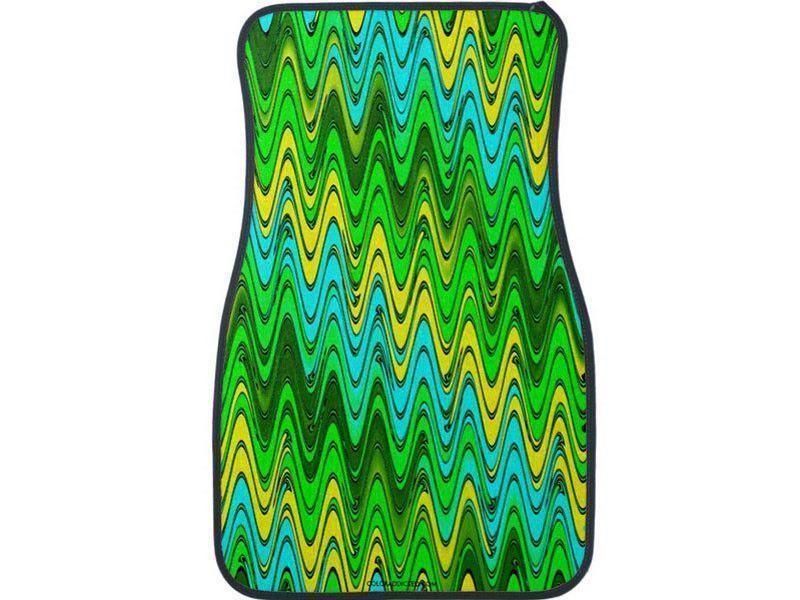 Car Mats-WAVY #2 Car Mats Sets-Greens &amp; Yellows &amp; Light Blues-from COLORADDICTED.COM-