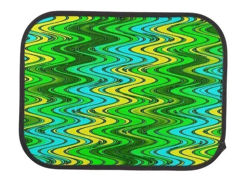 Car Mats-WAVY #2 Car Mats Sets-Greens & Yellows & Light Blues-from COLORADDICTED.COM-