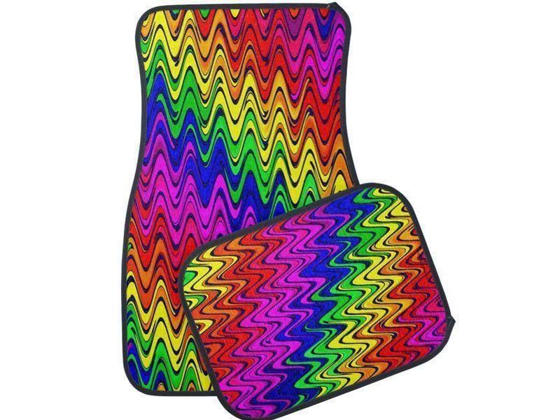 Car Mats-WAVY #2 Car Mats Sets-Multicolor Bright-from COLORADDICTED.COM-