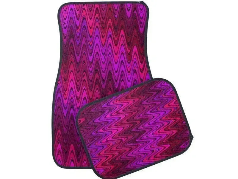 Car Mats-WAVY #2 Car Mats Sets-Purples & Fuchsias & Violets & Magentas-from COLORADDICTED.COM-