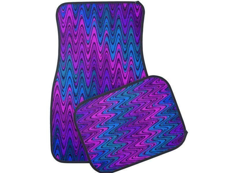 Car Mats-WAVY #2 Car Mats Sets-Purples &amp; Violets &amp; Turquoises-from COLORADDICTED.COM-