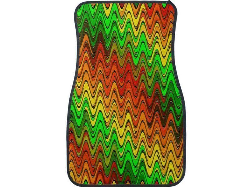 Car Mats-WAVY #2 Car Mats Sets-Reds &amp; Oranges &amp; Yellows &amp; Greens-from COLORADDICTED.COM-