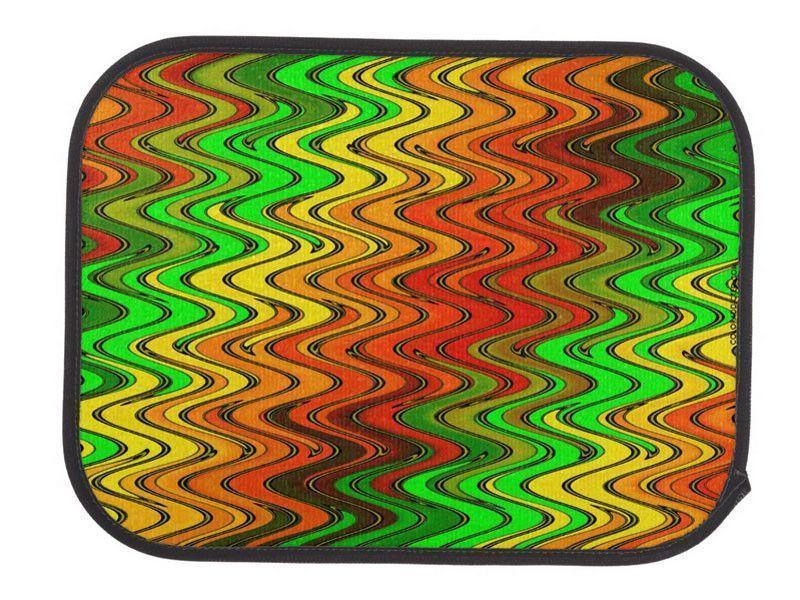 Car Mats-WAVY #2 Car Mats Sets-Reds &amp; Oranges &amp; Yellows &amp; Greens-from COLORADDICTED.COM-