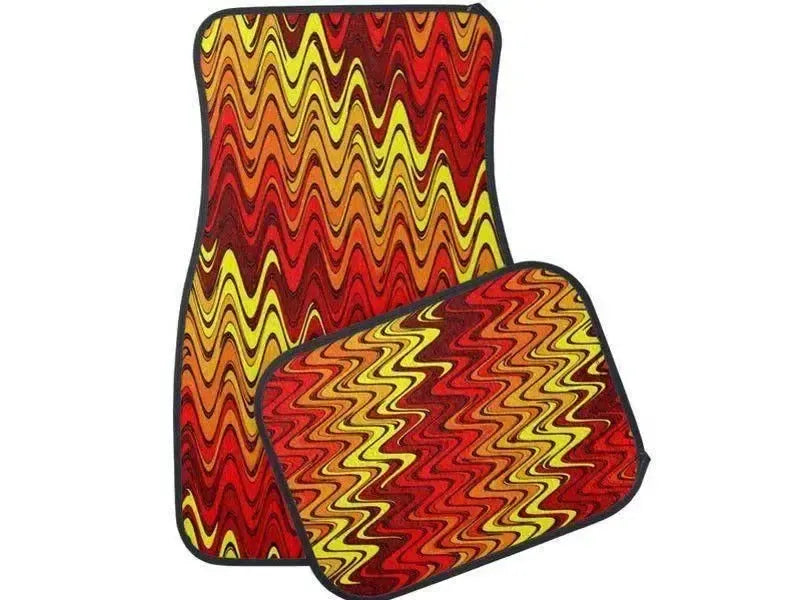 Car Mats-WAVY #2 Car Mats Sets-Reds & Oranges & Yellows-from COLORADDICTED.COM-