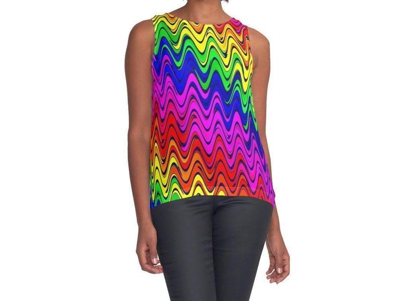 Contrast Tanks-WAVY #2 Contrast Tanks-Multicolor Bright-from COLORADDICTED.COM-