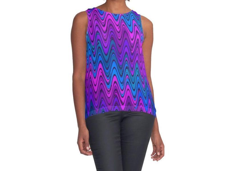 Contrast Tanks-WAVY #2 Contrast Tanks-Purples &amp; Violets &amp; Turquoises-from COLORADDICTED.COM-