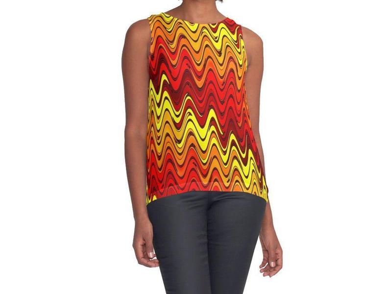 Contrast Tanks-WAVY #2 Contrast Tanks-Reds &amp; Oranges &amp; Yellows-from COLORADDICTED.COM-