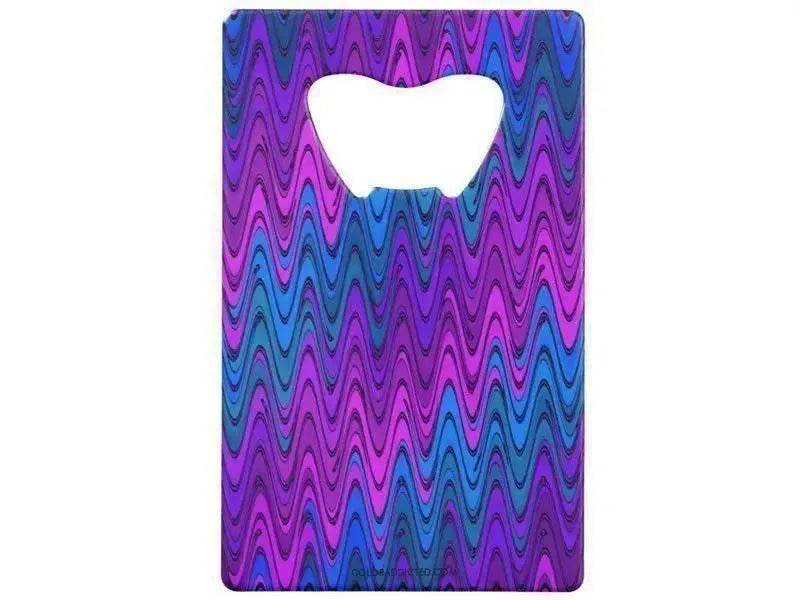 Credit Card Bottle Openers-WAVY #2 Credit Card Bottle Openers-Purples, Violets & Turquoises-from COLORADDICTED.COM-