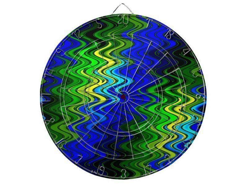 Dartboards-WAVY #2 Dartboards (includes 6 Darts)-Blues &amp; Greens &amp; Yellows-from COLORADDICTED.COM-