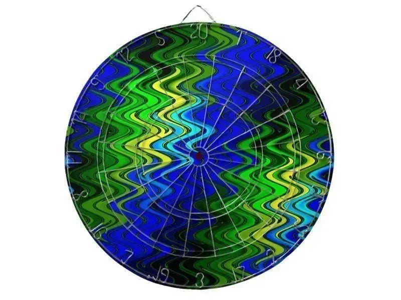 Dartboards-WAVY #2 Dartboards (includes 6 Darts)-Blues & Greens & Yellows-from COLORADDICTED.COM-