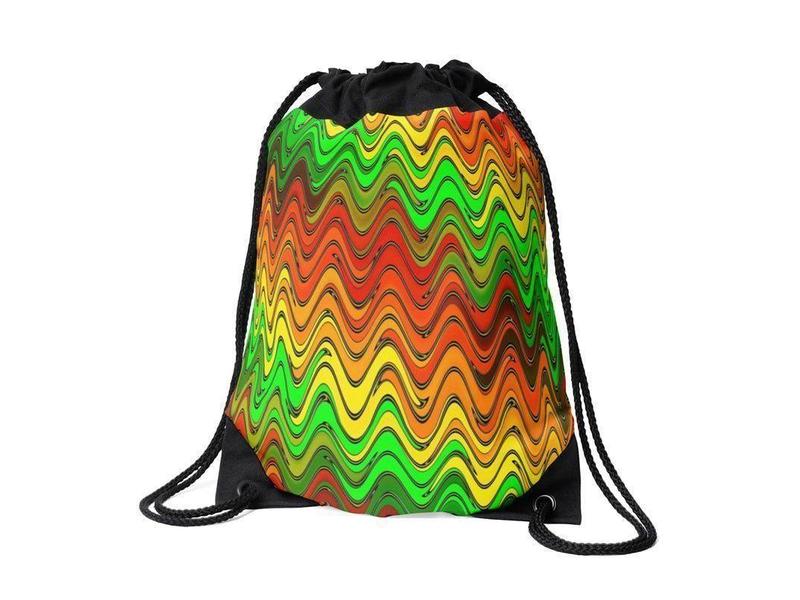 Drawstring Bags-WAVY #2 Drawstring Bags-from COLORADDICTED.COM-