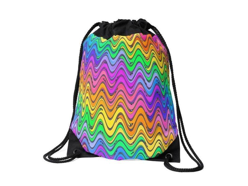 Drawstring Bags-WAVY #2 Drawstring Bags-from COLORADDICTED.COM-