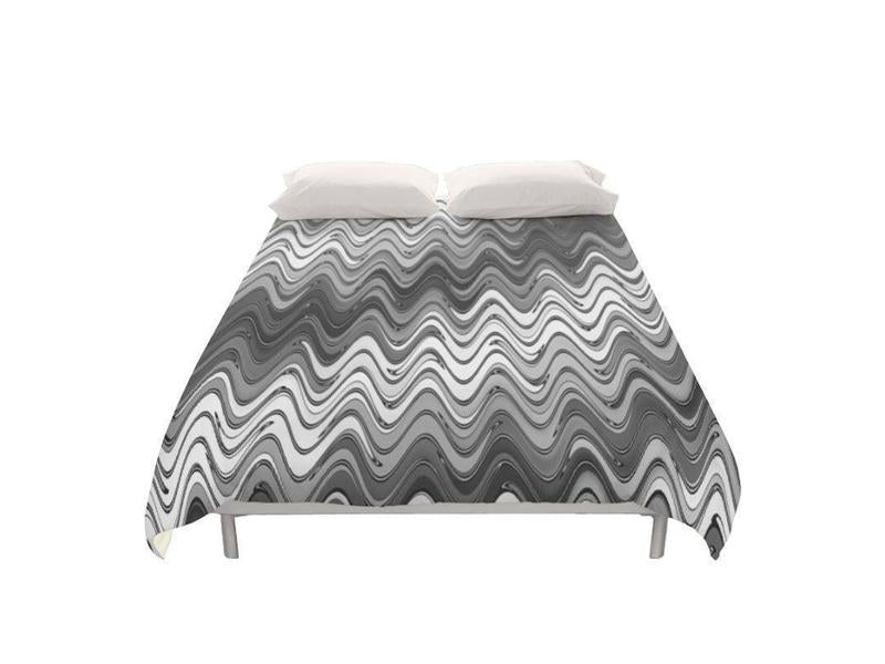 Duvet Covers-WAVY #2 Duvet Covers-Grays &amp; White-from COLORADDICTED.COM-