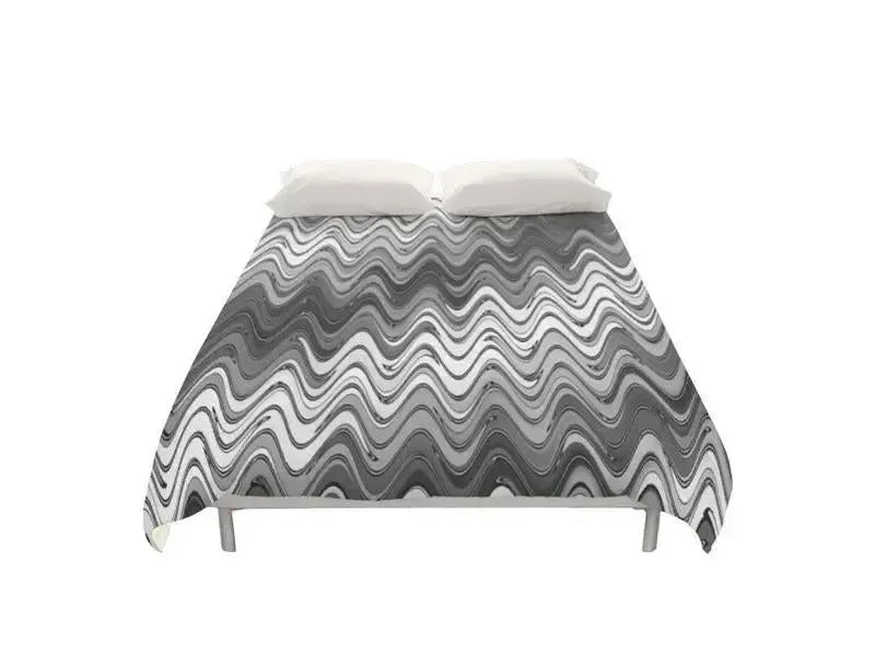 Duvet Covers-WAVY #2 Duvet Covers-Grays & White-from COLORADDICTED.COM-