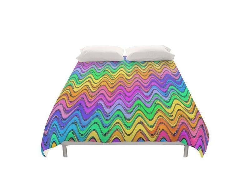 Duvet Covers-WAVY #2 Duvet Covers-Multicolor Light-from COLORADDICTED.COM-