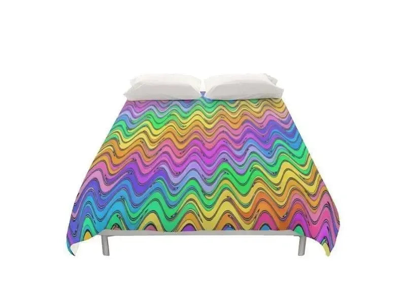 Duvet Covers-WAVY #2 Duvet Covers-Multicolor Light-from COLORADDICTED.COM-