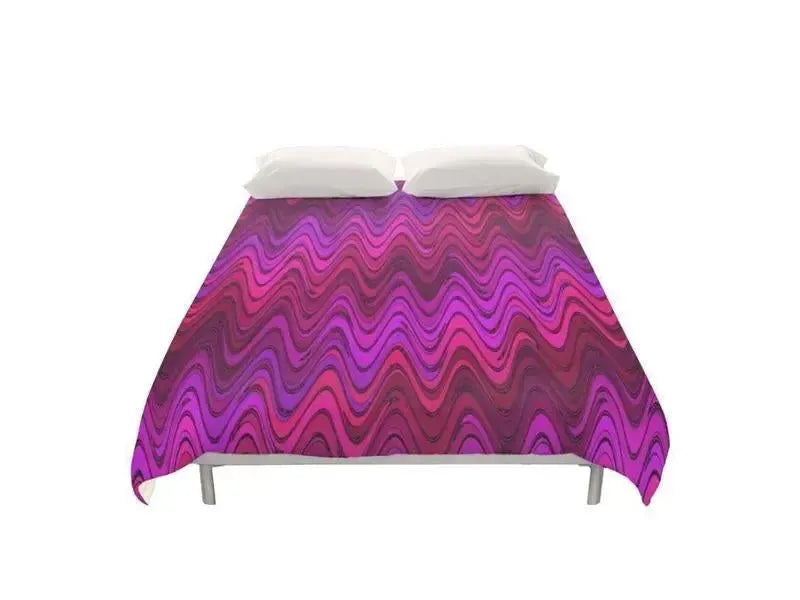 Duvet Covers-WAVY #2 Duvet Covers-Purples & Fuchsias & Violets & Magentas-from COLORADDICTED.COM-