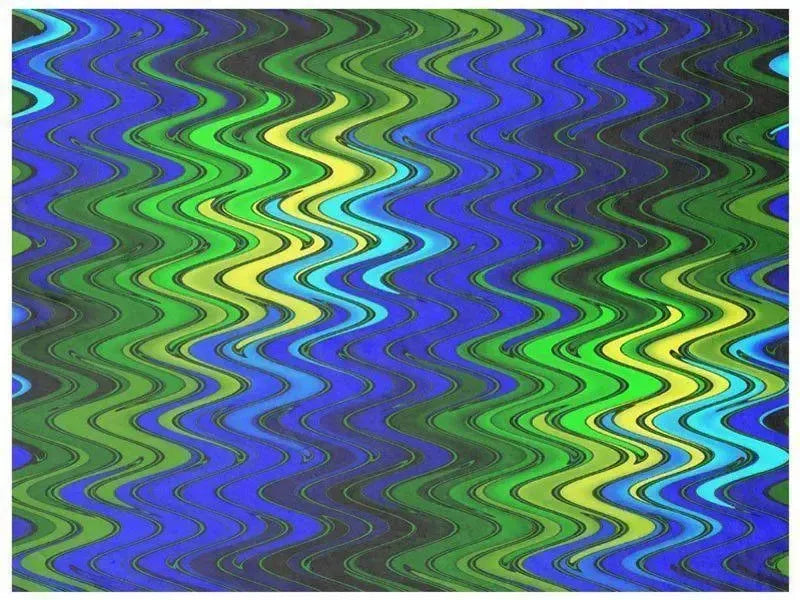 Fleece Blankets-WAVY #2 Fleece Blankets-Blues, Greens & Yellows-from COLORADDICTED.COM-