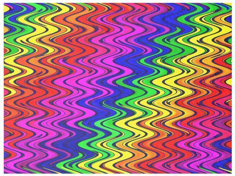 Fleece Blankets-WAVY #2 Fleece Blankets-Multicolor Bright-from COLORADDICTED.COM-