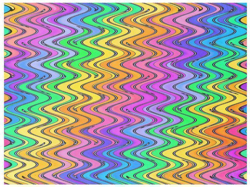 Fleece Blankets-WAVY #2 Fleece Blankets-Multicolor Light-from COLORADDICTED.COM-