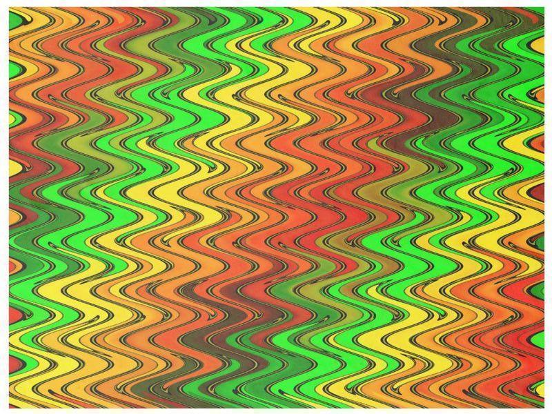 Fleece Blankets-WAVY #2 Fleece Blankets-Reds, Oranges, Yellows &amp; Greens-from COLORADDICTED.COM-
