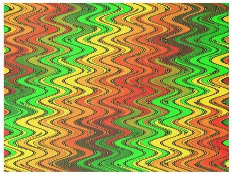 Fleece Blankets-WAVY #2 Fleece Blankets-Reds, Oranges, Yellows & Greens-from COLORADDICTED.COM-