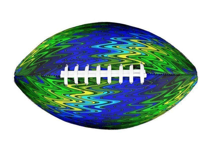 Footballs-WAVY #2 Footballs &amp; Mini Footballs-Blues &amp; Greens &amp; Yellows-from COLORADDICTED.COM-