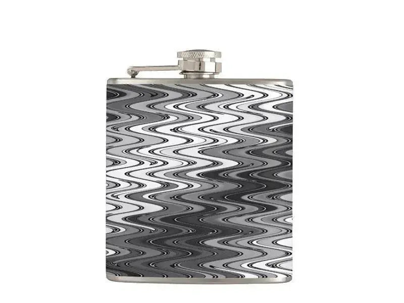 Hip Flasks-WAVY #2 Hip Flasks-Grays & White-from COLORADDICTED.COM-