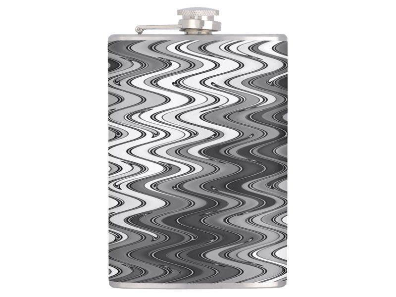 Hip Flasks-WAVY #2 Hip Flasks-Grays &amp; White-from COLORADDICTED.COM-